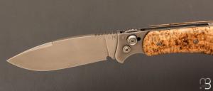 Couteau " Buffalo " par Éric Parmentier - Loupe de frêne et lame en RWL34