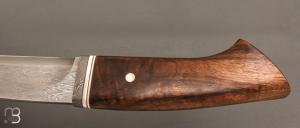  Couteau Droit noyer et Damas multi-barreaux par Jean Paul Sire