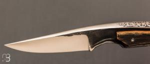 Couteau " Espadon " croûte d'ivoire de mammouth par Pierre Reverdy