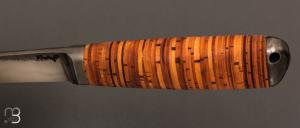 Couteau " F  " droit en écorce de Bouleau de Frédéric Maschio