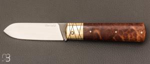   Couteau " Fatson " custom par Olivier Ouertal - Loupe de red mallée et lame en RWL-34