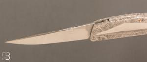   Couteau " HBP80 " de poche custom par Des Horn - Météorite Gibéon 