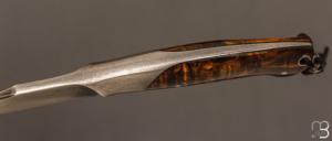    Couteau " Intégral " par Mickaël Moing - Loupe de bouleau stabilisé et lame en 100C6