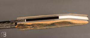   Couteau " custom " de Berthelemy Gabriel - La Forge Agab -  Ivoire de mammouth et damas