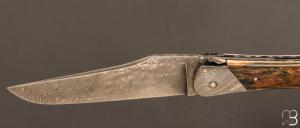   Couteau " Laguiole Authentique 13 cm" par Rozelier Fabien - Ty Coutelier - Ivoire de mammouth et lame damas