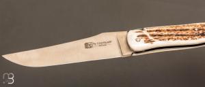  Couteau " Laguiole Grand Air 14,5 cm" par Rozelier Fabien - Ty Coutelier - Bois de cerf