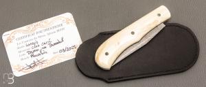 Couteau " Lanny's " cran carré de Sylvain Petit - Les Couteaux du Mitou - Phacochère et Damasteel