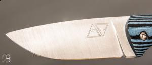   Couteau " Le 05 " par MTBlades Benjamin Thuillier - Paperstone bleu et lame en 14C28