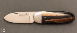 Couteau " Le Manu " par La Bonne Trempe - Mammouth résine et 14c28