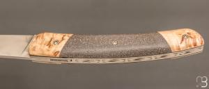   Couteau " Le Thiers® " pliant par l'Atelier Les 2 Diables - Lave et bouleau madré