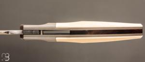   Couteau " Liner-lock custom " de Berthelemy Gabriel - La Forge Agab - Ivoire de mammouth et RWL34