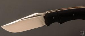 Couteau " Midnight liner " custom par Olivier Ouertal - Tremble stabilisé et lame en RWL-34