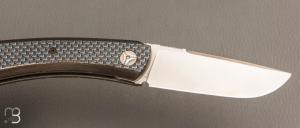   Couteau " Mini Bec " fait main par Alain SITZ - Fibre de carbone et lame en 14c28