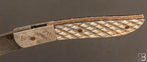  Couteau " le Névé " par Tim Bernard - Cuirasse de brochet alligator