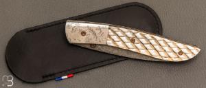  Couteau " le Névé " par Tim Bernard - Cuirasse de brochet alligator