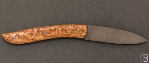 Couteau " le Névé " par Tim Bernard - Bouleau de Norvège et lame 14C28