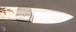   Couteau " Pitigrow  " par Les Couteliers de Fontainebleau - Bois de cerf