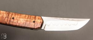 Couteau " Sanjo " custom par Guy Poggetti - Koa et lame en C130