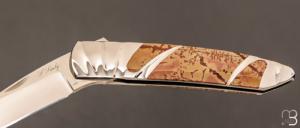 Couteau  "  Skimmer Self Lock " par Scott Sawby - Field jaspe
