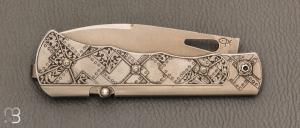   Couteau " Skipper" pliant de Éric Parmentier - Gravure d'Elisabeth Da Justa