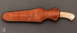  Couteau " Small Fighter " custom droit par William Gordon Defreest - Ivoire de morse et ATS-34