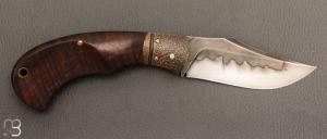   Couteau " Superbee " pliant custom par Nicolas Weber - Gidgee ondé stabilisé
