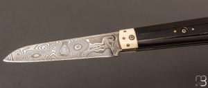   Couteau " Vendavel  " par Solbach Luna - Forge de la lune - Damas et Corne de Zébu / Mammouth