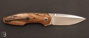Couteau "  Xylo  " Hêtre échauffé et RWL-34 par Thierry Savidan