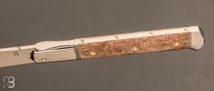   Couteau " Yssingeaux " par Romain Alvarez - Os de girafe et lame en RWL34