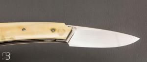  Couteau " Pièce unique " custom par Christophe Arbogast - Ivoire de phacochère et RWL34