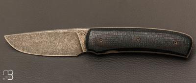 Couteau custom " Liner Lock" - Micarta et Elmax par Guy Poggetti