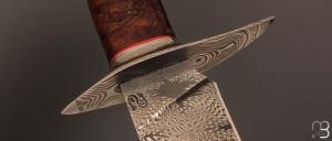   Couteau droit de Nicolas Mestrallet - Atelier du couteau Vaunaveys - Lame en acier damas forgé et palissandre du Honduras