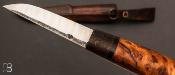 Couteau "Puukko" Nordique custom de Laurent Juhel - Bouleau et chêne néolithique