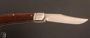   Couteau  "  Trapper " par Aleksandr Vetrov - Micarta Burnlap / M390