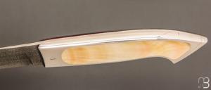   Couteau  "  120 Méditerranée " par Charles Bennica - Nacre jaune et damas  d'Anthony Brochier