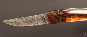    Couteau 1515 collection "Africa" par Manu Laplace - Bois de fer/Phacochère et lame damas