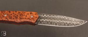  Couteau " 1820 " par MARGRITA David - MisterBull - Damas et Loupe de Thuya