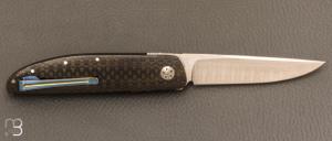    Couteau "450# " par Des Horn - Fibre de carbone et lame en Damasteel