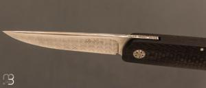    Couteau "450# " par Des Horn - Fibre de carbone et lame en Damasteel