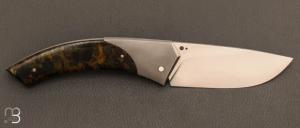   Couteau " Aurora " custom pliant par Mathis Poujol - WW2 Rag micarta et RWL-34