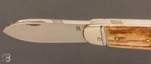 Couteau " Bouledogue  " par Romain Alvarez - Ivoire de mammouth et  14c28