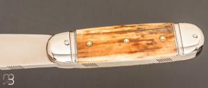 Couteau " Bouledogue  " par Romain Alvarez - Ivoire de mammouth et  14c28