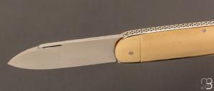   Couteau " Bouledogue " custom de Maxime Rossignol - La Forge de Max - Laiton et lame en N690