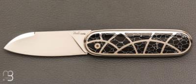   Couteau "Bull'ix" custom de Florent Dall'ava - L'atelier Dall'ava - Onyx argent et lame en RWL34