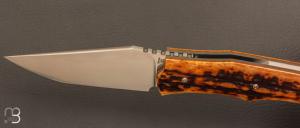   Couteau " C-KLONE " custom par Rémi Lavialle - Os cerfé et RWL34