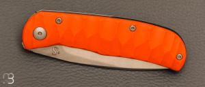 Couteau "Citizen full custom" par Sacha Thiel - G10 orange texturé et RWL34