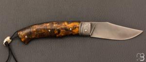 Couteau " Danny " par Mickaël Moing - Loupe de bouleau stabilisée et lame en XC100