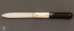 Couteau " Effilé "  par Adrien Vautrin - Mammouth et corne noire