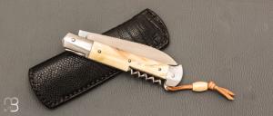    Couteau " Issoire 2 pièces " custom par David Breniere - Ivoire de phacochère et lame en RWL34