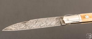 Couteau  " Issoire " custom de Jérôme Bellon - Mammouth et damas